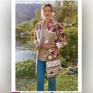 NWT Soft Surroundings Alden Jacket Floral Embroidered Tapestry Size L 12-14